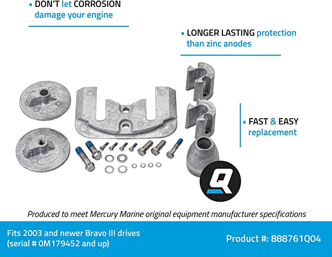 MerCruiser Bravo I, II, III Anode Kit - 888761Q04 - Brisbane Marine